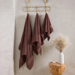 OHS 100% Cotton Hand Towel , Chocolate - 1PC