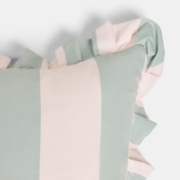 OHS Indoor/Outdoor Stripe Print Cushion Covers, Sage/Cream - 45 x 45cm - thumbnail 5