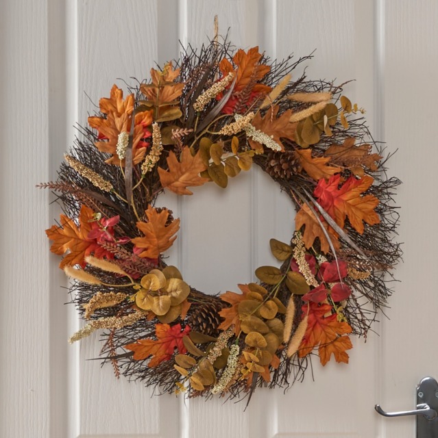 OHS Autumn Harvest Wreath, Brown/Orange - 50cm - image 1