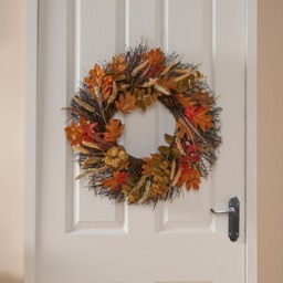 OHS Autumn Harvest Wreath, Brown/Orange - 50cm - thumbnail 2