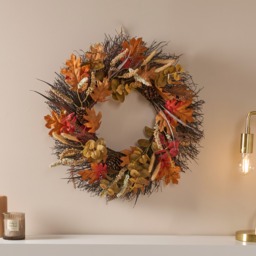 OHS Autumn Harvest Wreath, Brown/Orange - 50cm - thumbnail 3