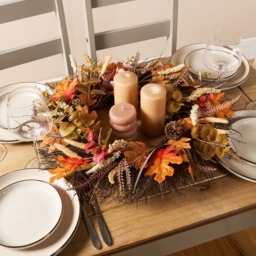 OHS Autumn Harvest Wreath, Brown/Orange - 50cm - thumbnail 5