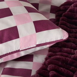OHS Geometric Print Piped Edge Duvet Cover Set, Burgundy/Pink - King - thumbnail 3