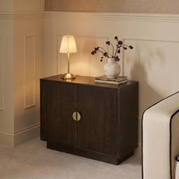 OHS Small Ribbed Sideboard - Dark Brown Wood - thumbnail 1