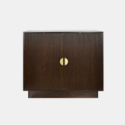 OHS Small Ribbed Sideboard - Dark Brown Wood - thumbnail 2