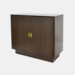 OHS Small Ribbed Sideboard - Dark Brown Wood - thumbnail 4