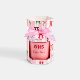 OHS Sugar Snow Scented Glass Candle - Pink