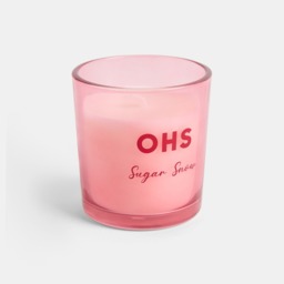 OHS Sugar Snow Scented Glass Candle - Pink - thumbnail 3