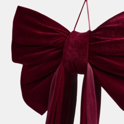 OHS Velvet Christmas Tree Bow - Burgundy - thumbnail 2