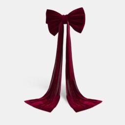 OHS Velvet Christmas Tree Bow - Burgundy - thumbnail 1