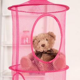 OHS Kids Extra Large Toys Storage Hanging Net Basket - Fuchsia - thumbnail 3