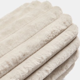OHS Faux Fur Ribbed Bolster Pillow - Natural - thumbnail 5