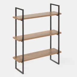 OHS 3-Tier Mounted Wall Shelves Set - Medium Wood - thumbnail 5