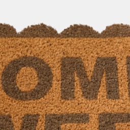 OHS Scallop Edge Home Sweet Home Printed Coir Mat - Brown/Natural - thumbnail 4