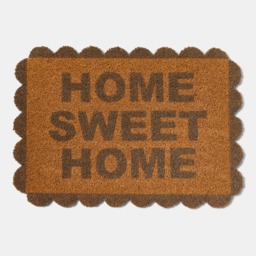 OHS Scallop Edge Home Sweet Home Printed Coir Mat - Brown/Natural - thumbnail 2