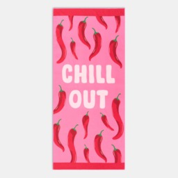 OHS Chill Out Slogan Beach Towel - Pink - thumbnail 3