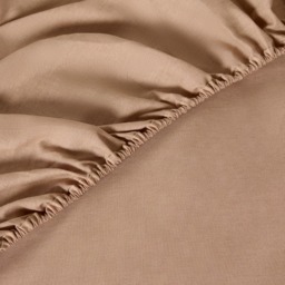 OHS Easy Care Polycotton Deep Fitted Sheet, Natural - Double - thumbnail 4