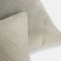 OHS 2 Pack Pleated Velvet Cushion Covers, Grey - 45 x 45cm - thumbnail 5