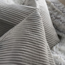 OHS 2 Pack Pleated Velvet Cushion Covers, Grey - 45 x 45cm - thumbnail 2