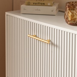 OHS Ribbed 2-Drawer Shoe Cabinet - White - thumbnail 3