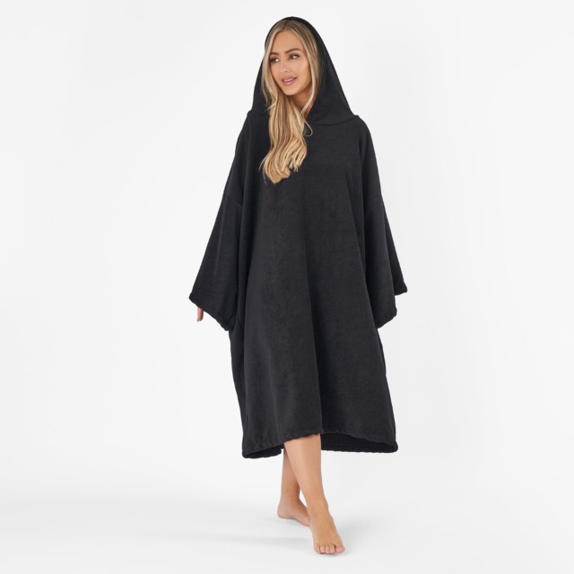 OHS Adult Towel Poncho - Black - image 1