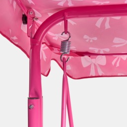 OHS Kids Bow Print Swing Bench with Canopy - Hot Pink - thumbnail 5