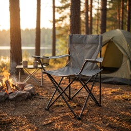 OHS Adults Foldable Camping Chair - Grey - thumbnail 2