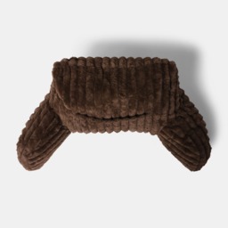 OHS Ribbed Faux Fur Cuddle Cushion with Heatable Pocket - Coffee - thumbnail 3