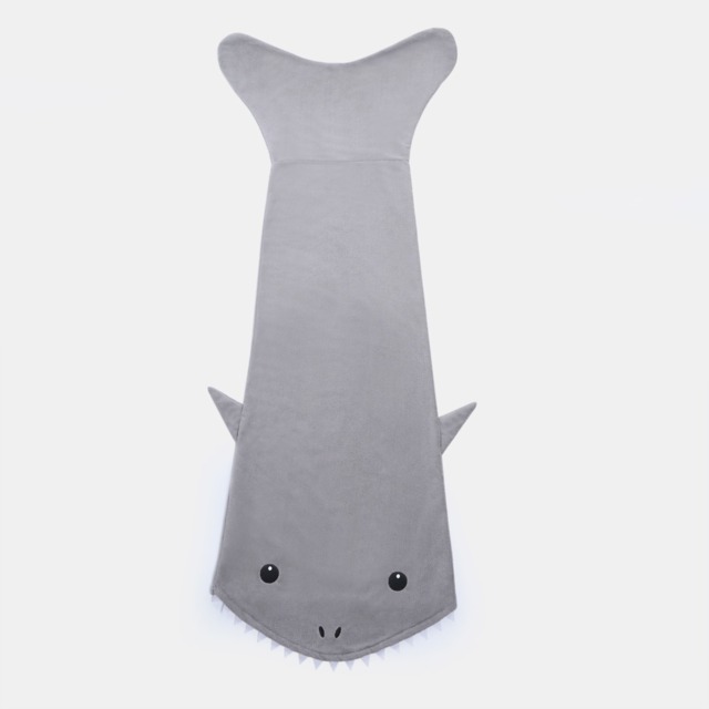 OHS Kids Shark Wearable Beach Towel - Grey - image 1