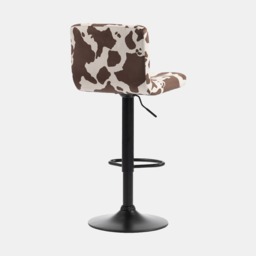 OHS Set of 2 Cow Print Adjustable Velvet Bar Stools - Brown/Black - thumbnail 5