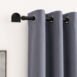 OHS 16mm Extendable Arches Curtain Pole, Black - 70-120cm - thumbnail 1