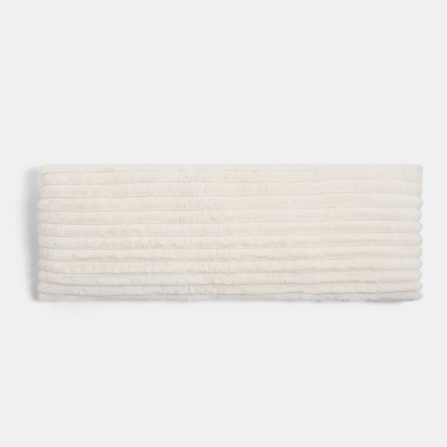 OHS Ribbed Faux Fur Bolster Pillow - Ivory - image 1