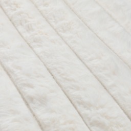 OHS Ribbed Faux Fur Bolster Pillow - Ivory - thumbnail 2
