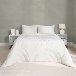 OHS Arches Quilted 7.5 Tog Duvet Set, Cream - Double - thumbnail 1