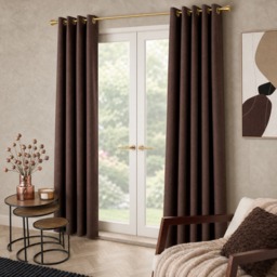 OHS Woven Texture Blackout Curtains, Brown - 66x54in - thumbnail 1