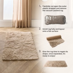 OHS Fluffy Rug, Black - 160 x 230cm - thumbnail 5