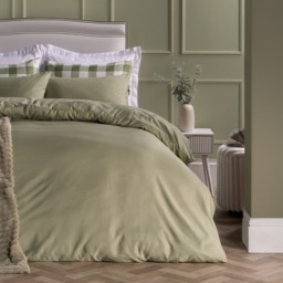 OHS Plain Duvet Cover Set, Sage - Double - thumbnail 1