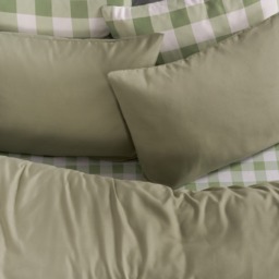 OHS Plain Duvet Cover Set, Sage - Double - thumbnail 3
