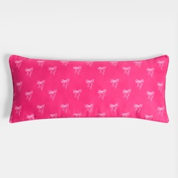 OHS Kids Bow Print Bolster Pillow - Hot Pink - thumbnail 3