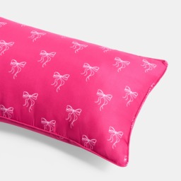 OHS Kids Bow Print Bolster Pillow - Hot Pink - thumbnail 4