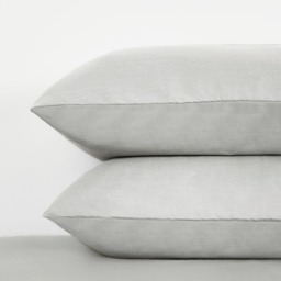 OHS 2 Pack Polycotton Housewife Pillowcases - Silver - thumbnail 3