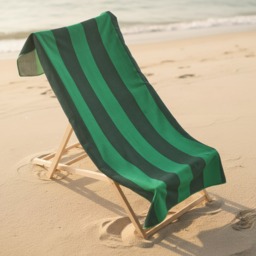 OHS Vertical Stripe Beach Towel - Dark Green - thumbnail 1