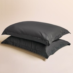 OHS Plain Dyed Oxford Pillowcases - Charcoal - thumbnail 4
