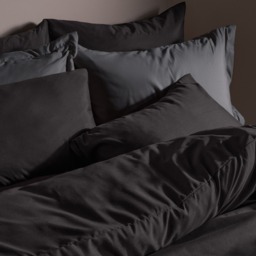 OHS Plain Dyed Oxford Pillowcases - Charcoal - thumbnail 2