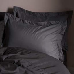 OHS Plain Dyed Oxford Pillowcases - Charcoal - thumbnail 1