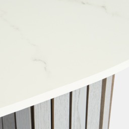 OHS Madison Marble Effect Ribbed Console Table - Grey/White - thumbnail 5