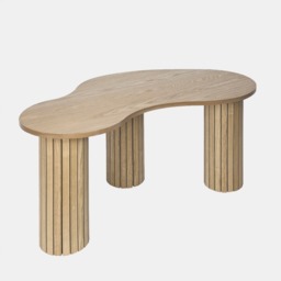 OHS Madison Ribbed Irregular Coffee Table - Light Wood - thumbnail 3