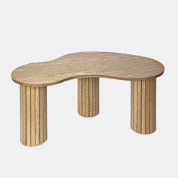 OHS Madison Ribbed Irregular Coffee Table - Light Wood - thumbnail 2