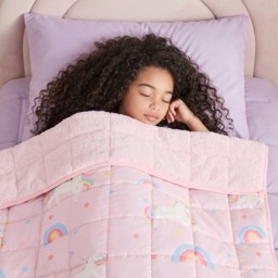 OHS Kids Teddy Fleece Unicorn Weighted Blanket, Blush - 3kg - thumbnail 2
