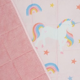 OHS Kids Teddy Fleece Unicorn Weighted Blanket, Blush - 3kg - thumbnail 5